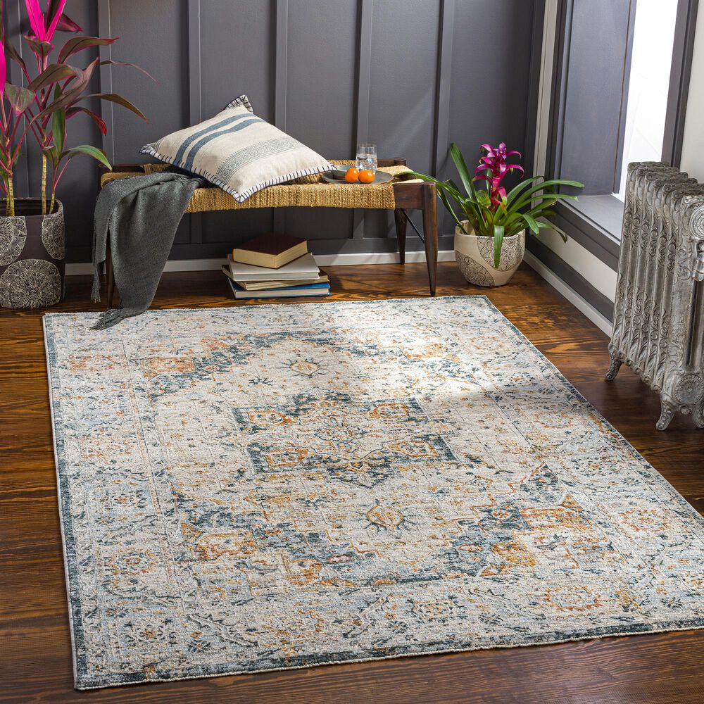 Surya Laila 10&#39; x 14&#39; Teal, Burnt Orange, Gray, Sage and Cream Area Rug, , large