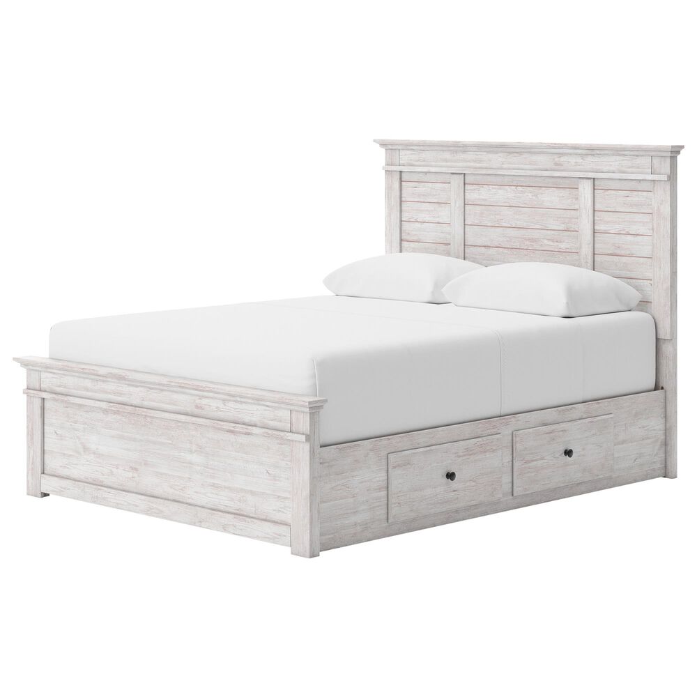 Ashley Makidern Queen Storage Bed with Four Drawers in Whitewash, , large