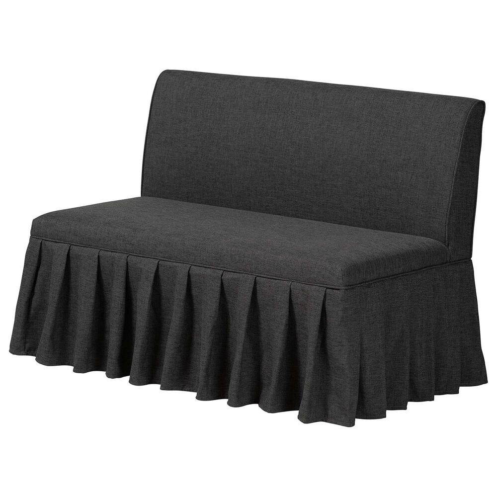 Baxton Studio Bryna 2-Piece Dining Nook Bench Set with Dark Grey Cushion in Dark Brown, , large