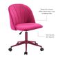 Linden Boulevard Velvet Desk Chair in Hot Pink, , large