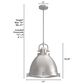 Hunter Bridgemoor 3-Light Pendant in Brushed Nickel, , large