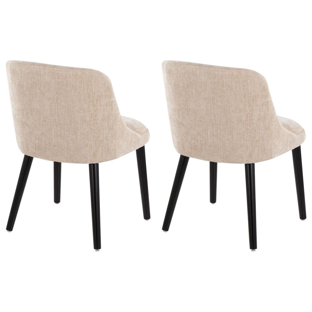 Lumisource Rina Side Chair with Light Brown Cushion in Black (Set of 2), , large