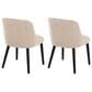 Lumisource Rina Side Chair with Light Brown Cushion in Black (Set of 2), , large