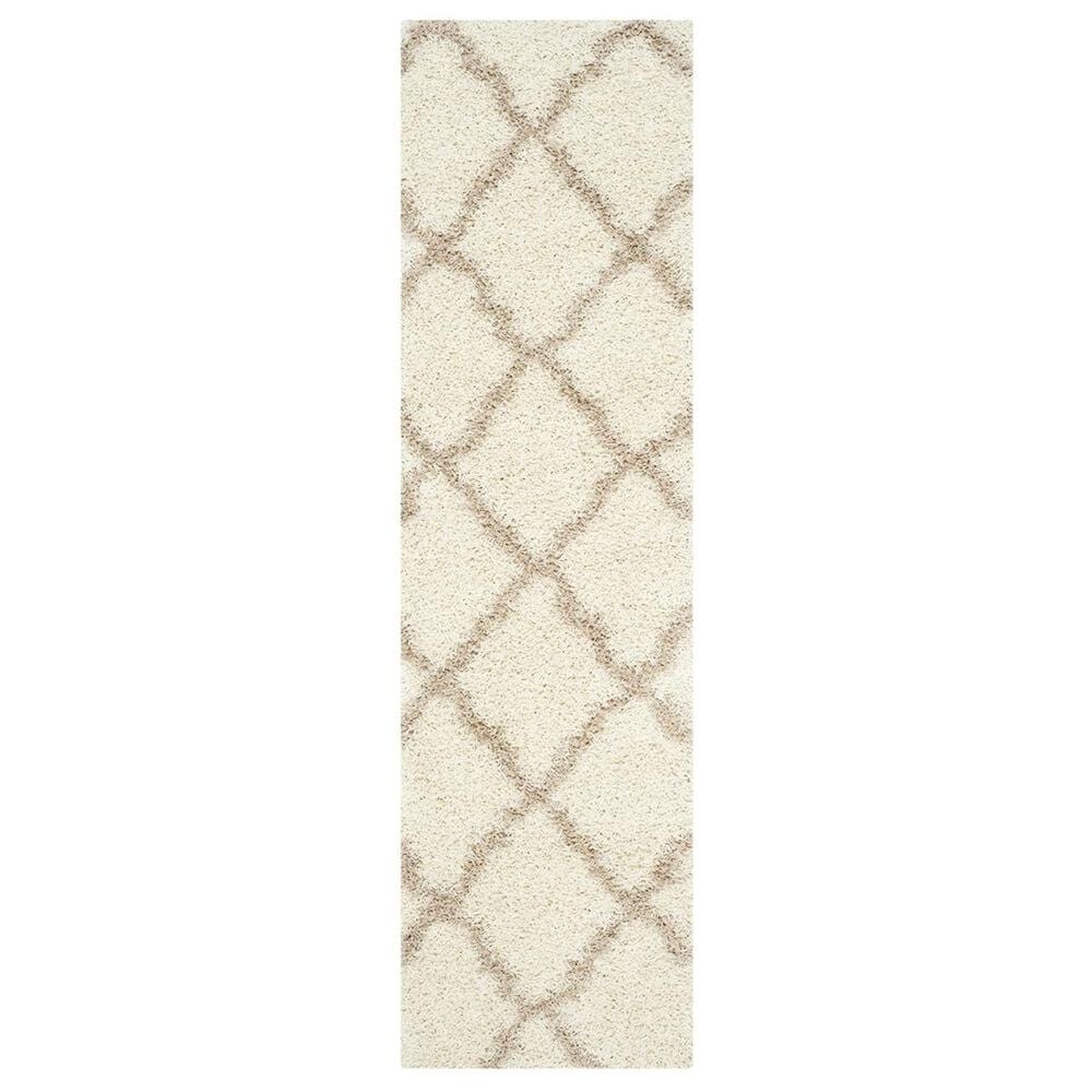 Safavieh Dallas Shag SGD257B-212 2"3" x 12" Ivory/Beige Runner, , large