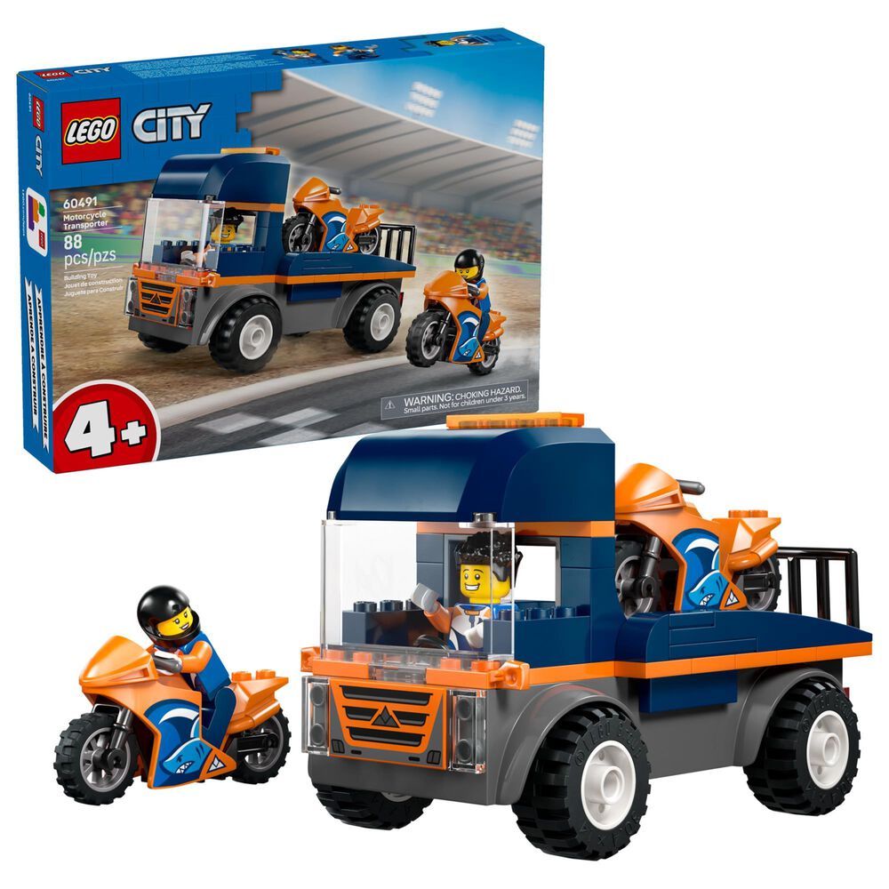 LEGO City Motorcycle Transporter Building Set, , large