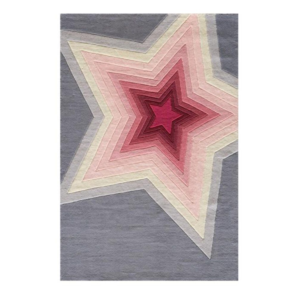 Little Dreamer Lil' Mo Hipster Superstar 3' x 5' Pink Kids Rug, , large