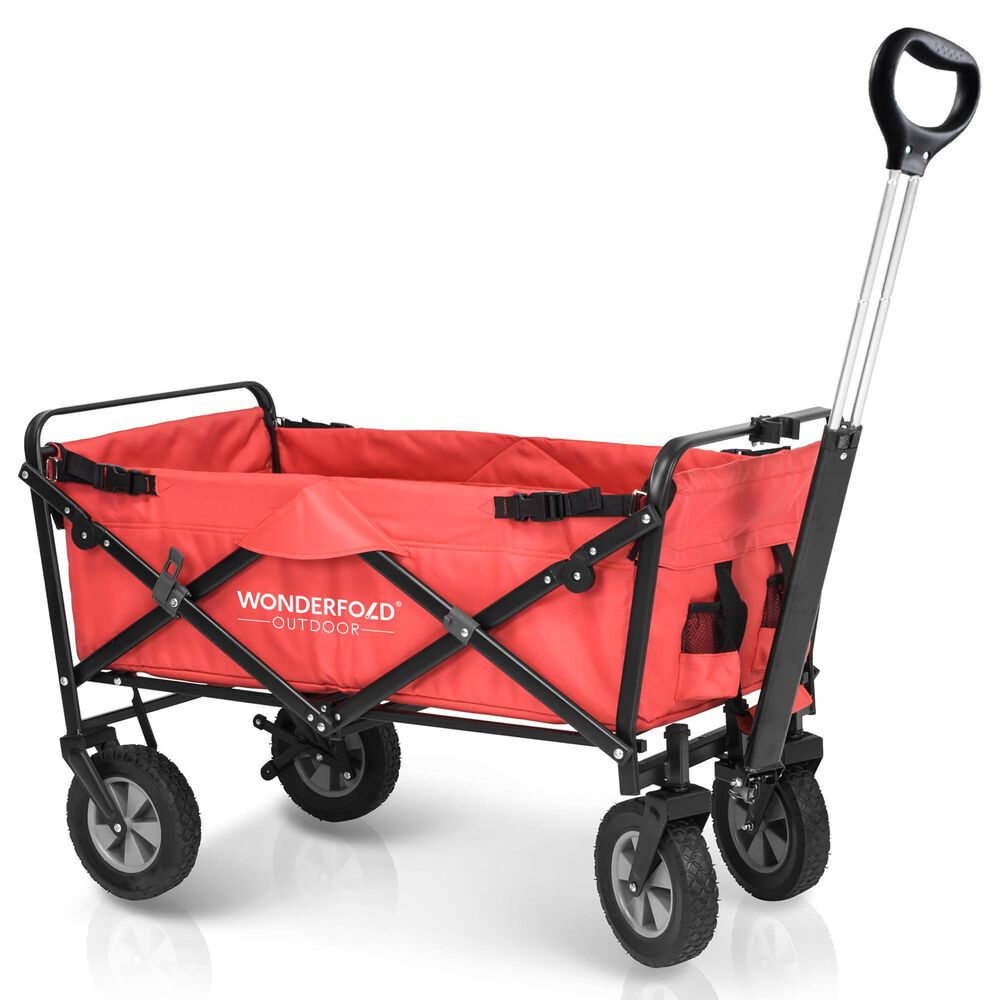 Wonderfold Utility Folding Wagon with Stand in Red, , large