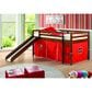 Forest Grove Twin Loft Bed with Slide and Red Tent in Light Espresso, , large