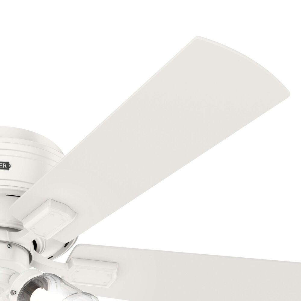 Hunter Crestfield Low Profile 52&quot; Ceiling Fan with LED Lights in Fresh White, , large