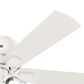 Hunter Crestfield Low Profile 52" Ceiling Fan with LED Lights in Fresh White, , large