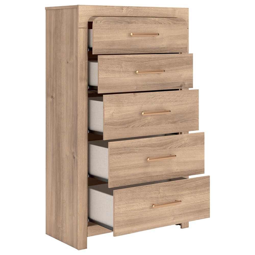 Ashley Kinlanni 5-Drawer Chest in Tan, , large