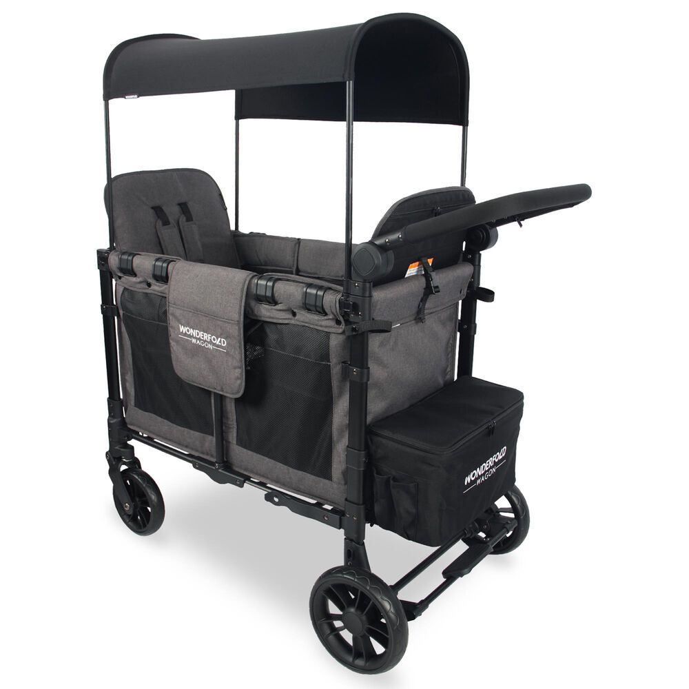 Wonderfold Elite Double Stroller Wagon in Charcoal Gray, , large