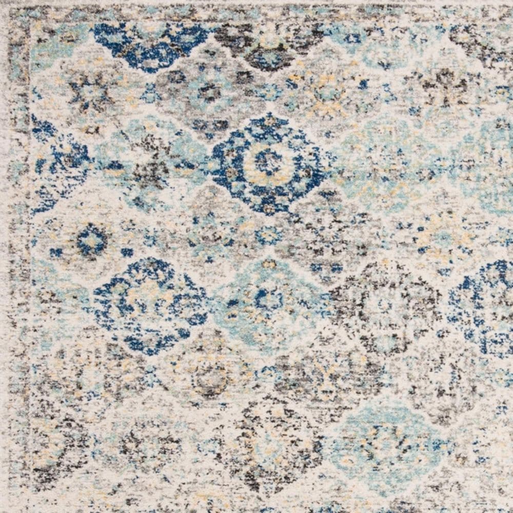 Safavieh Madison MAD611A 5&#39; Round Ivory and Aqua Area Rug, , large