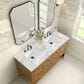 James Martin Vanities Breckenridge 60" Double Bathroom Vanity in Light Natural Oak with 3 cm Carrara White Marble Top and Rectangular Sinks, , large