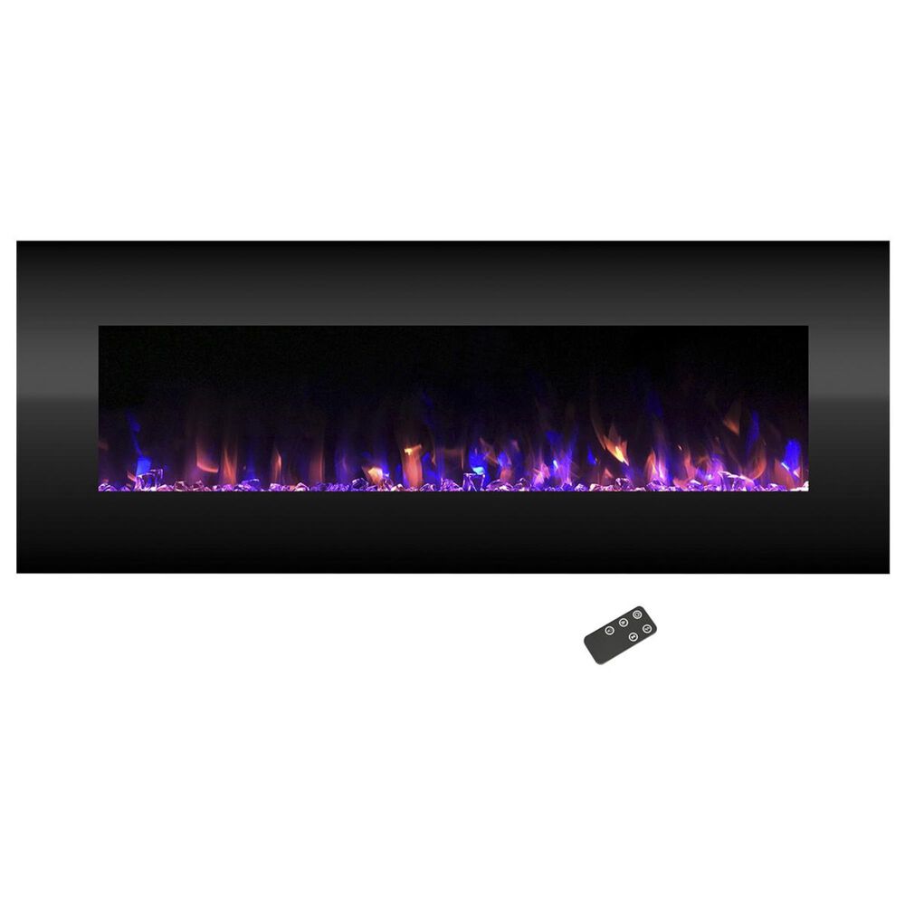 Timberlake Northwest 54&quot; NO HEAT Wall Mount Electric Fireplace in Black, , large