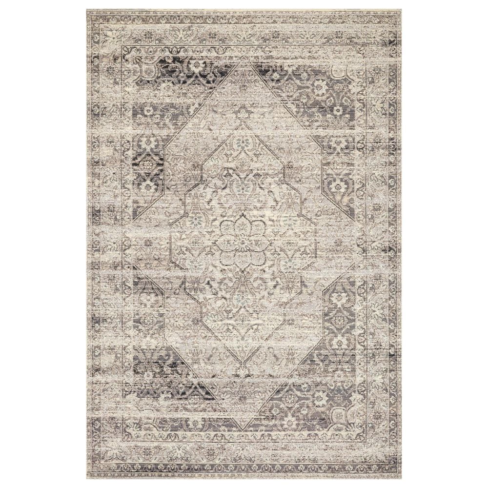 Loloi Mika Stone and Ivory 5"3" x 7"8" Indoor/Outdoor Area Rug, , large