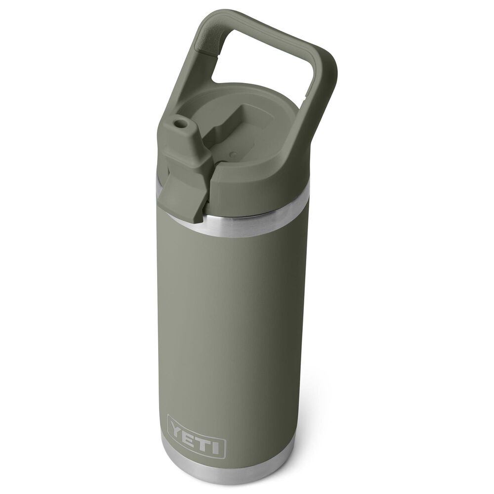 YETI Rambler 18 Oz Water Bottle with Color-Matched Straw Cap in Pampa Green, , large
