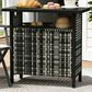 Hearth and Haven Patio Bar Table with Cabinet in Mixed Gray, , large