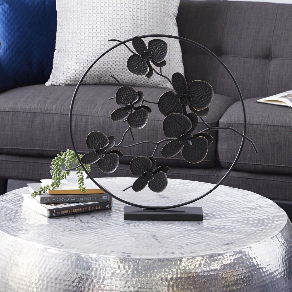 Maple and Jade Leaves Sculpture in Black, , large