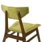 Armen Living Amaris Side Chair with Olive Green Upholstery in Warm Walnut (Set of 4), , large