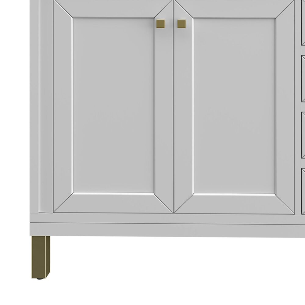 James Martin Vanities Chicago 72" Double Bathroom Vanity in Glossy White with 3 cm Ethereal Noctis Quartz Top, Rectangular Sinks and FreePower Wireless Charger, , large