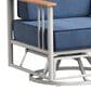 Sunwell Garden Patio Swivel Glider Chair with White Frame in Blue (Set of 2), , large