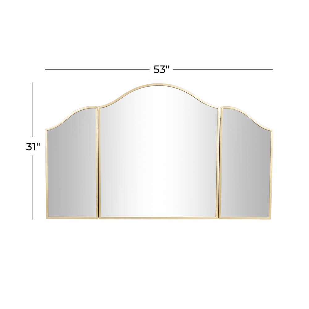 Maple and Jade 53&quot; x 31&quot; Wall Mirror in Glossy Gold, , large