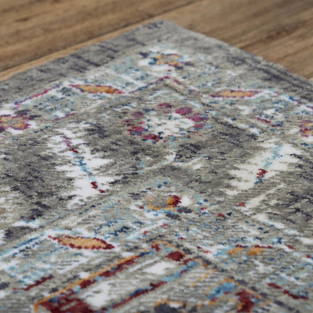 RIZZY Signature Gray and Multicolor 10' x 13' Area Rug, , large