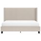 The Monday Company Holborn King Beige Upholstered Platform Wingback Bed in Black, , large