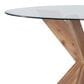 Linon Home Decor Adler X-Base Dining Table with Glass Top in Natural and Clear - Table Only, , large