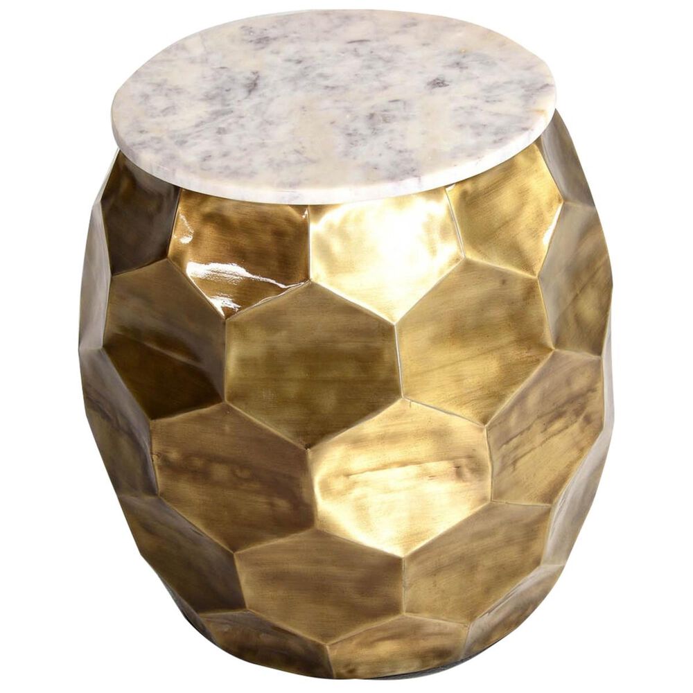 37B Stomp Marble Top Accent Table in Gold, , large