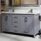 Lexora Home Jacques 60" Double Bathroom Vanity in Dark Grey with 2 cm White Quartz Top and Rectangular Sinks, , large