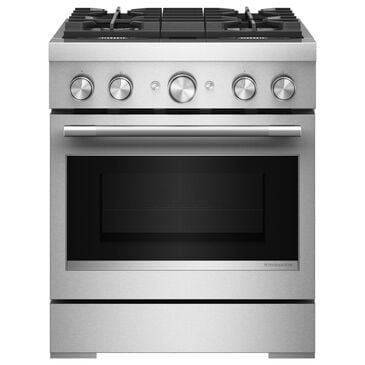 KitchenAid 30" Dual Fuel Freestanding Range with No Preheat Air Fry Mode in Stainless Steel, , large