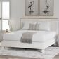 Ashley Linnocreek King Panel Bed in White and Warm Brown, , large