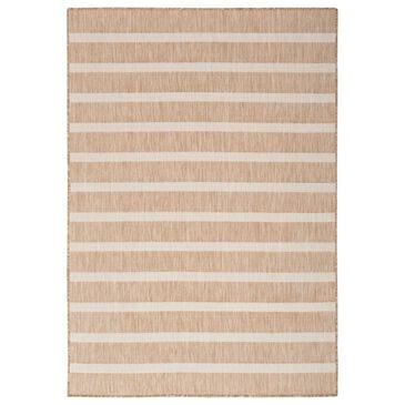 Nourison Positano POS03 Beige and Ivory 6" x 9" Indoor/Outdoor Area Rug, , large