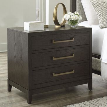 Millennium Burkhaus 3 Drawer Nightstand in Brown Oak with AC and USB Outlet, , large