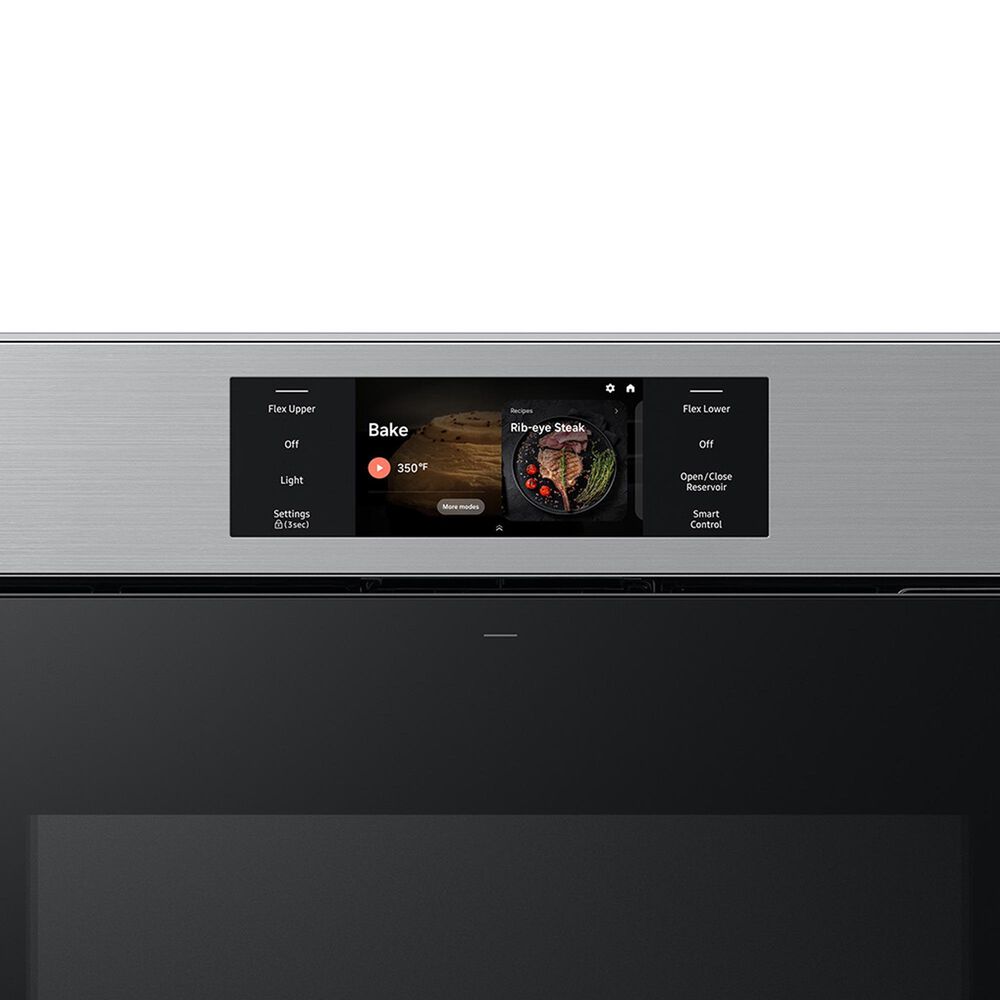 Samsung Bespoke 2-Piece Kitchen Package with Stainless Steel Bespoke 30" Single Wall Oven and Black 30" Induction Cooktop, , large