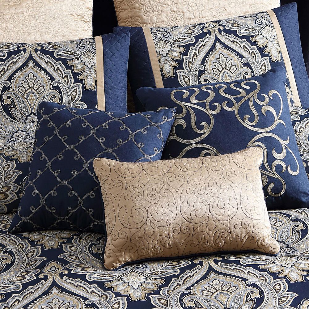 Hallmart Collectibles Brady 9-Piece Queen Comforter Set in Navy, , large