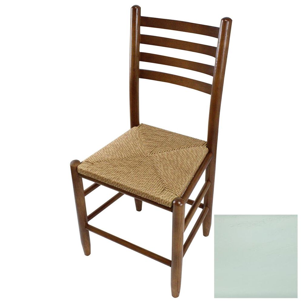 Lakeside Asheville Ladderback Dining Chair with Wicker Seat in Coastal Blue, , large