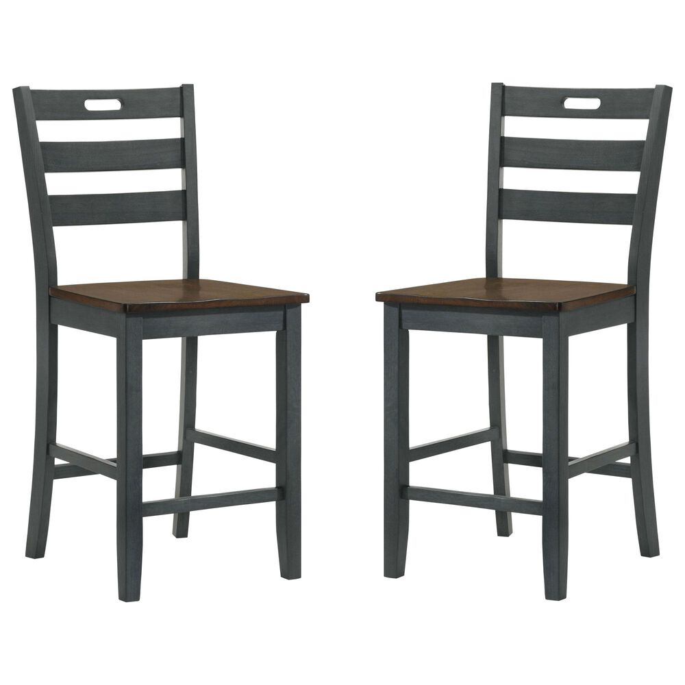Furniture of America Kermit Counter Chair in Oak/Antique Gray (Set of 2), , large