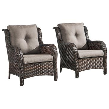 Sunwell Garden Patio Chair with Brown Frame in Gray (Set of 2), , large