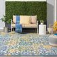 Nourison Aloha 12" x 15" Ivory and Blue Indoor/Outdoor Area Rug, , large