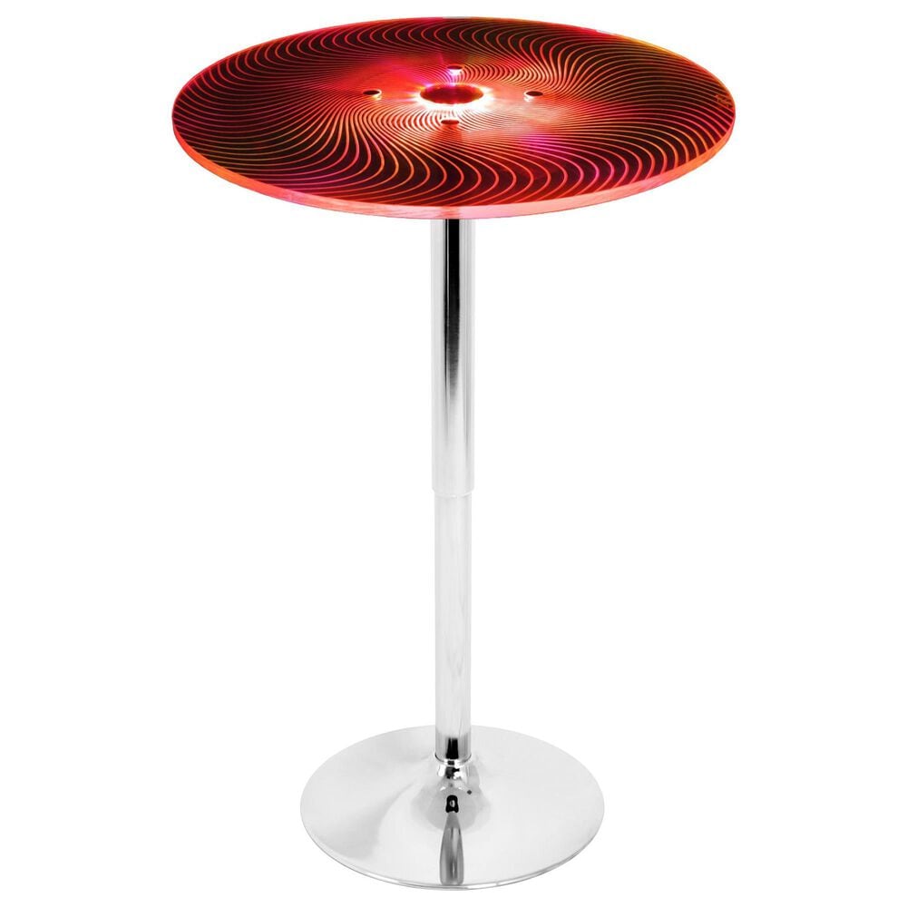 Lumisource Spyra Bar Table in Clear and Chrome - Table Only, , large
