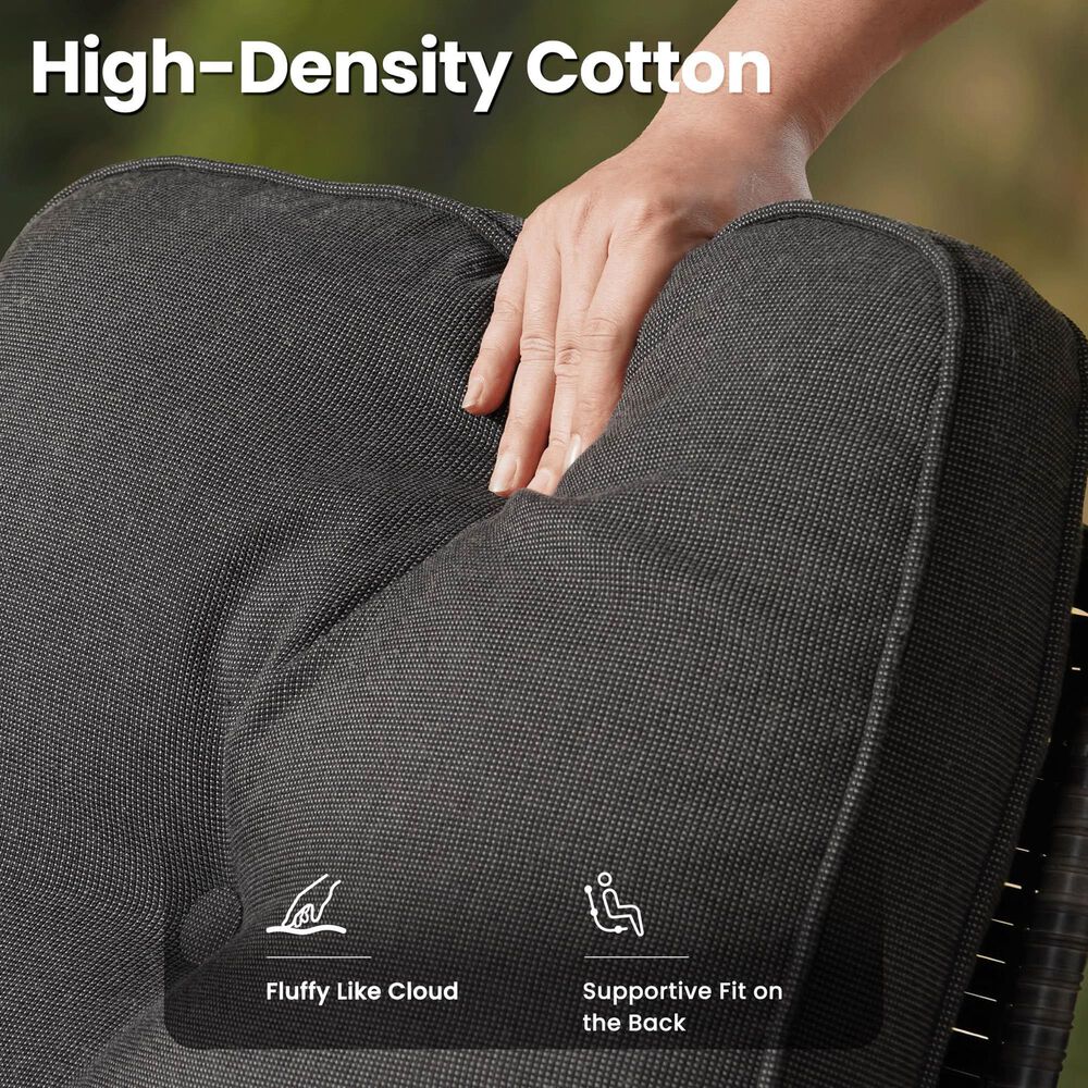 HOMLUX 6-Piece Patio Conversation  Set in Black, , large