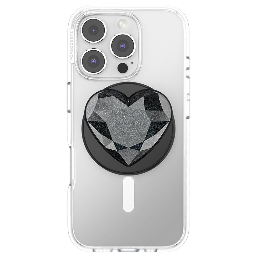 PopSockets MagSafe Circle PopGrip in Crystal Heart Black Glitter, , large