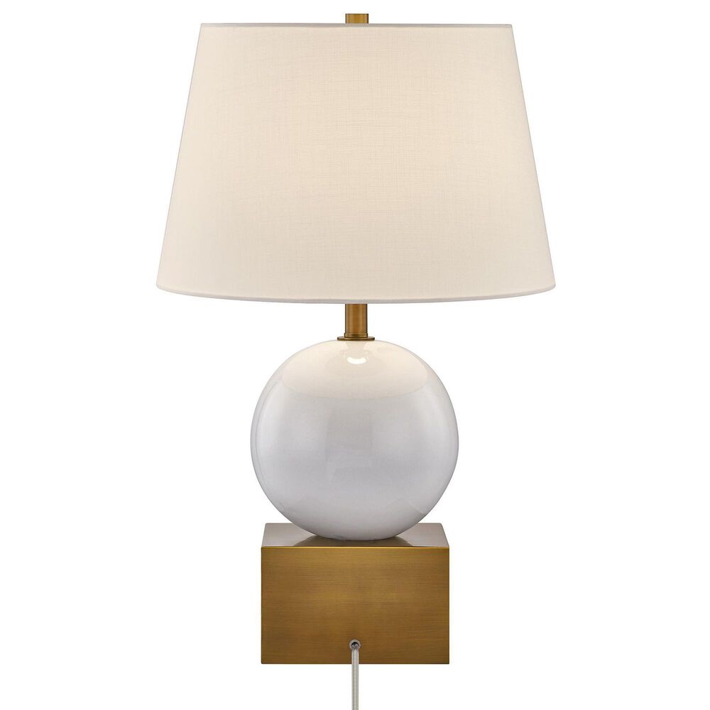 Savoy House Brumfield 1-Light Table Lamp in White and Brass, , large