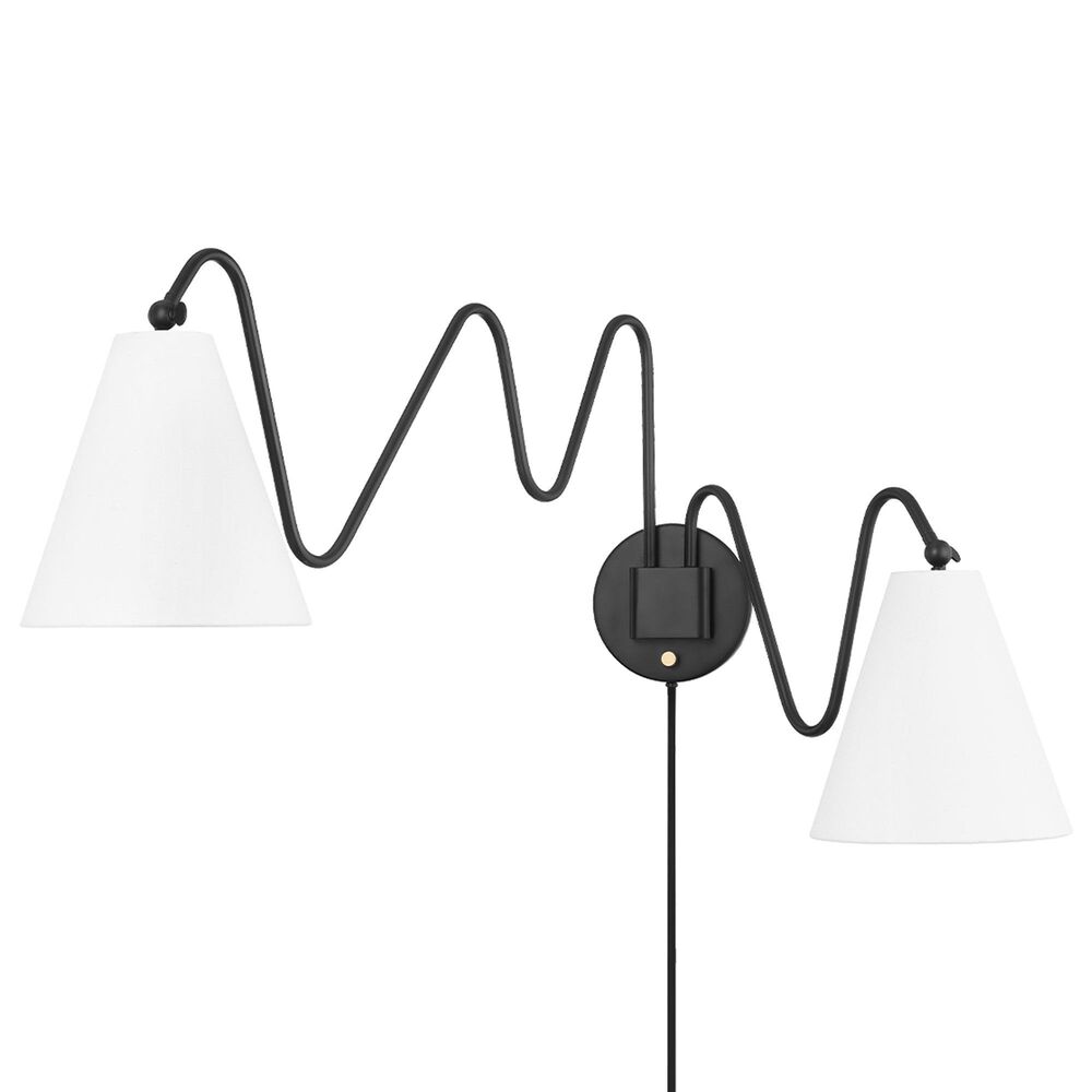 Mitzi Lighting Onda 2-Light Plug-In Sconce in Soft Black, , large