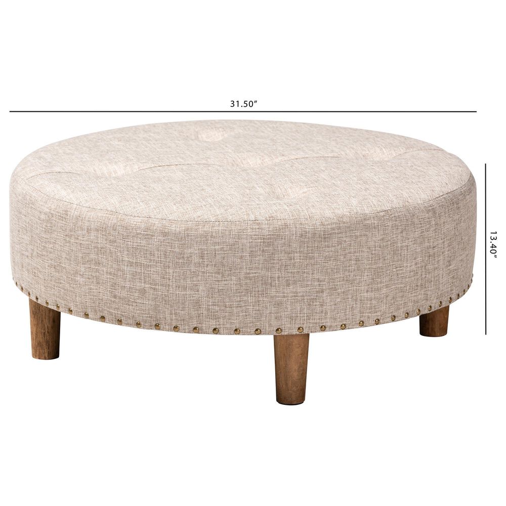 Baxton Studio Vinet Cocktail Ottoman in Beige, , large