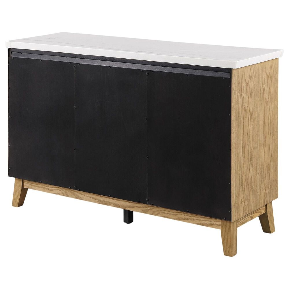 Furniture of America Nayel 3-Door Genuine Marble Top Server in Natural, , large
