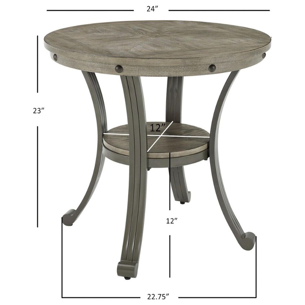 Linon Home Decor Franklin Side Table in Pewter and Grey, , large
